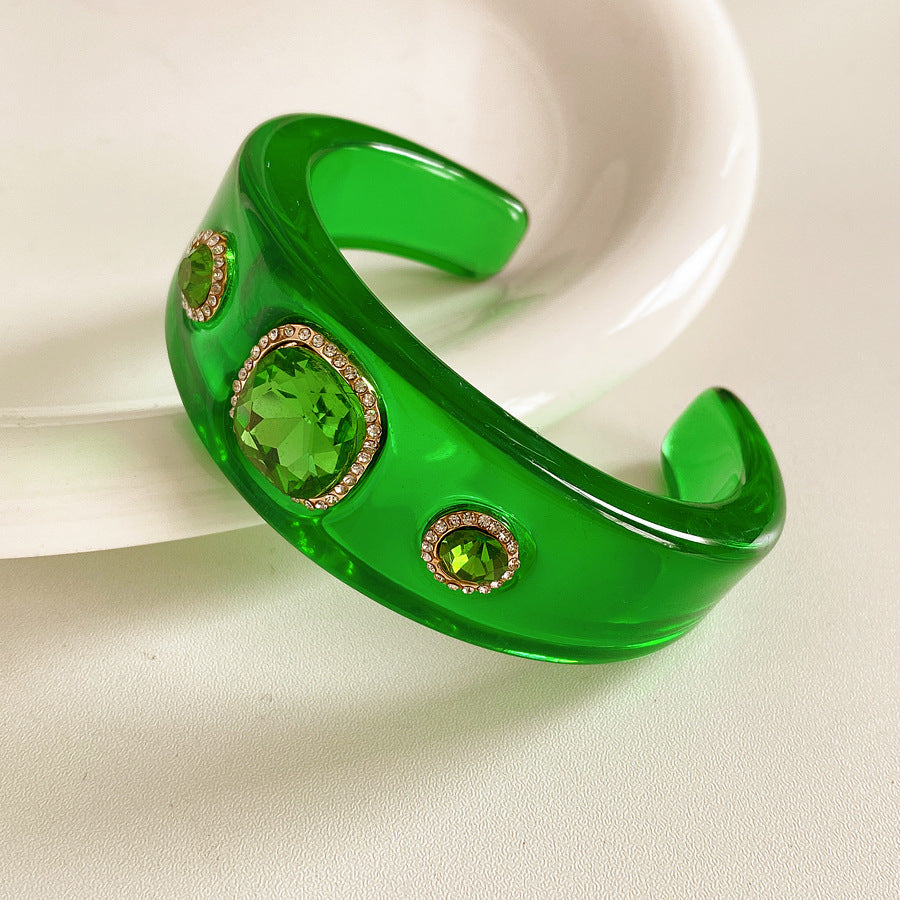 Vintage Resin Cuff Bracelet Chunky