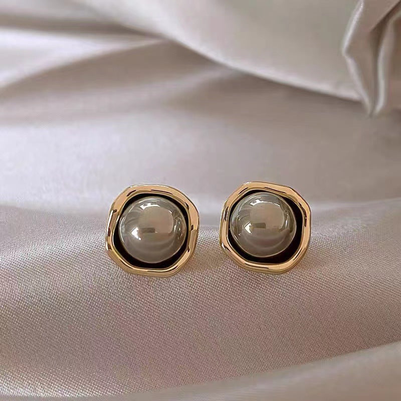 Alloy Rhinestone Artificial Pearl Earrings