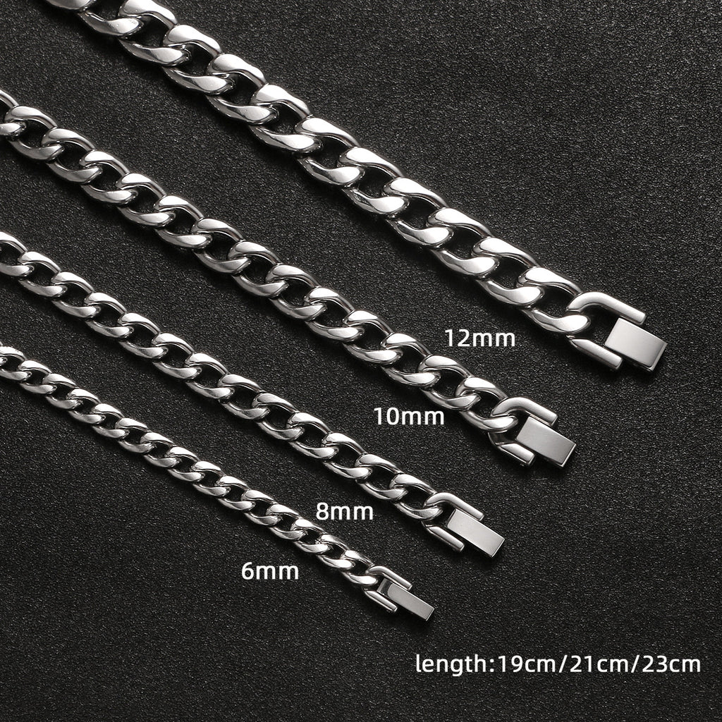 Cuban Link Bracelet Stainless Steel Polished Bold NK Chain Hip Hop Punk Style Jewelry Buckle For Men Women - View 4