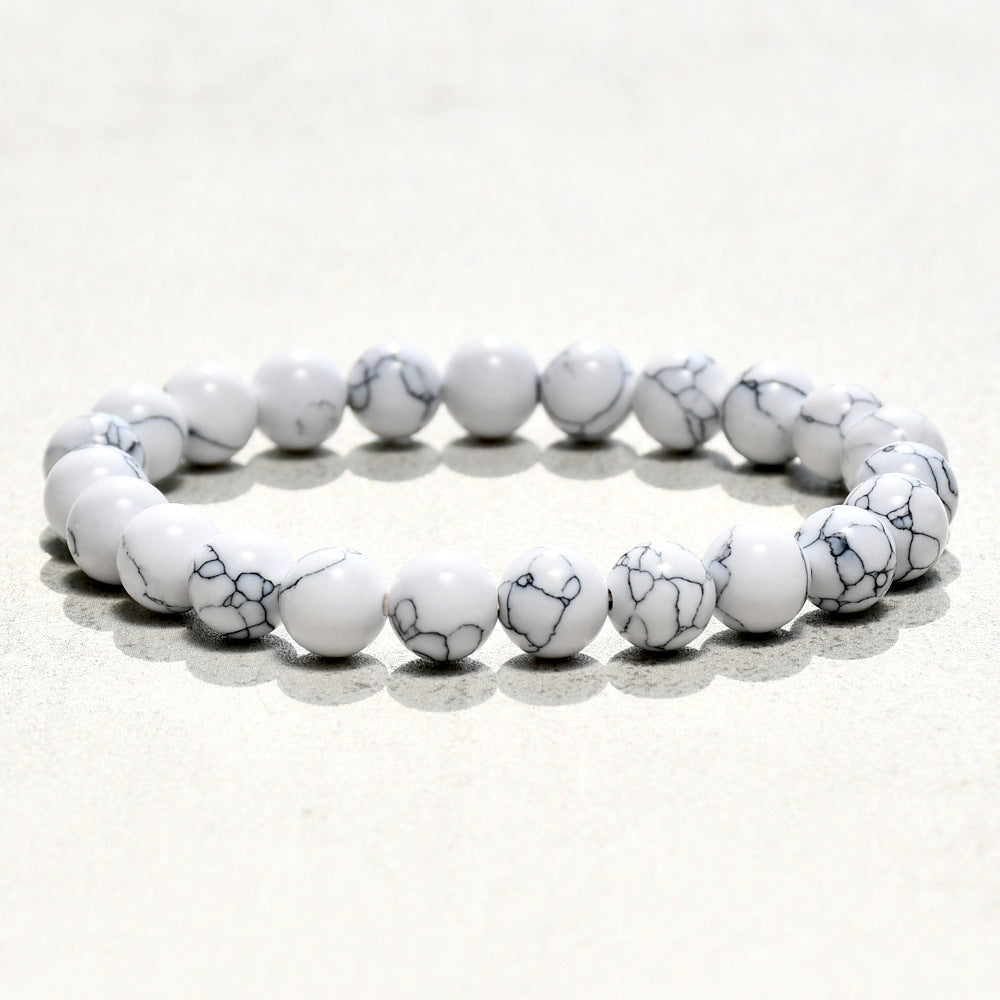 Handmade Natural Gemstone Round Bead Elastic