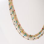 Colorful Enamel Bead Stainless Steel Necklace For Women French Retro Minimalist Adjustable Lobster Clasp Jewelry Gift - View 2