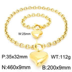 Heart Pendant Necklace And Bracelet