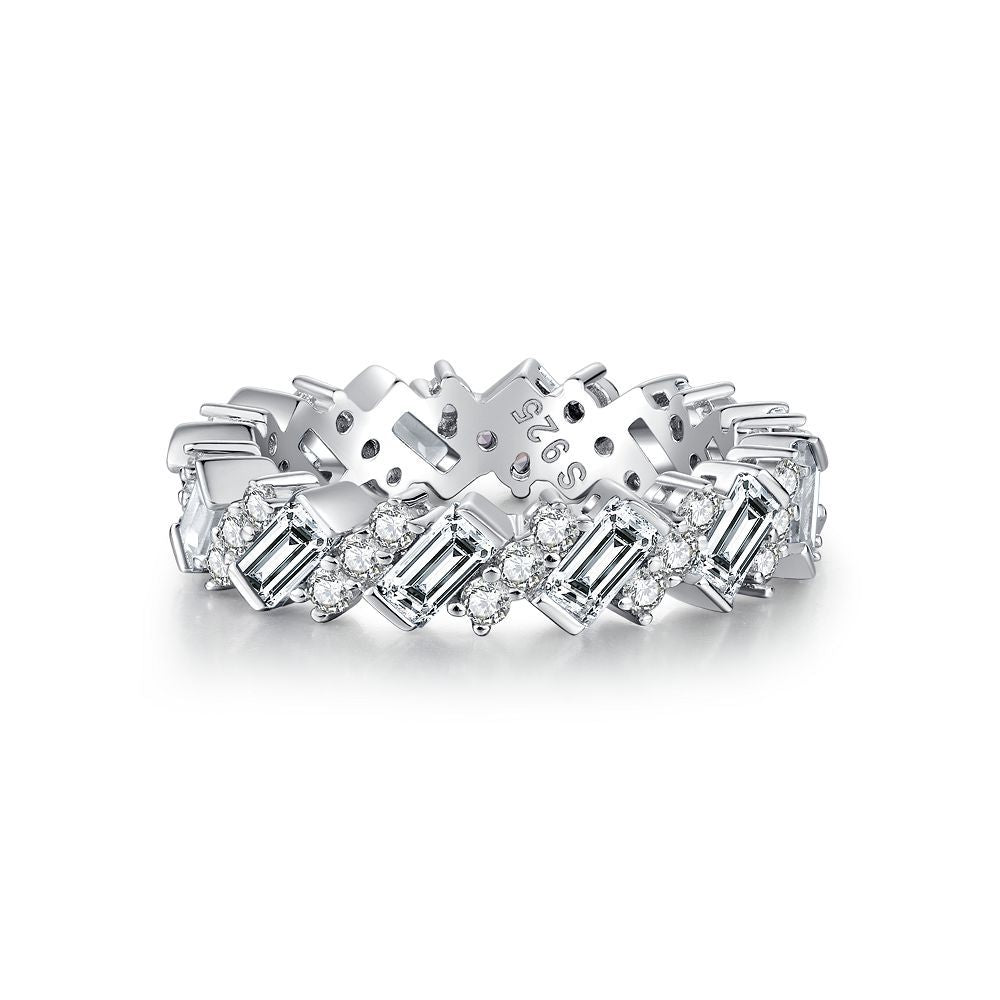 925 Sterling Silver Emerald Cut Zirconia