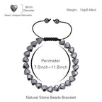 Heart Shape Hematite Magnetic Stone Adjustable Woven Rope Bracelet Unisex Fashion Jewelry Black - View 5