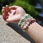 Handmade Natural Gemstone Round Bead Elastic Bracelet Healing Crystal Jewelry For Women Men Multi Colors - View 4