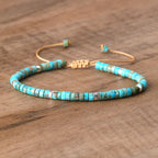 Natural Stone Beaded Bracelet Handmade Braided Adjustable Rope Bohemian Ethnic Vintage Jewelry For Unisex