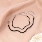 Stainless Steel Tennis Bracelet Necklace Round Zircon Inlaid Adjustable Jewelry Gift For Unisex Minimalist Elegant - View 2