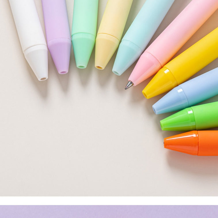 Retractable Ballpoint Pen Plastic Matte Minimalist Macaron Morandi Color Smooth Writing Office School Stationery - View 3