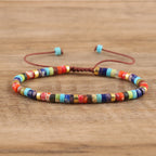 Natural Stone Beaded Bracelet Handmade Braided Adjustable Rope Bohemian Ethnic Vintage Jewelry For Unisex - View 2