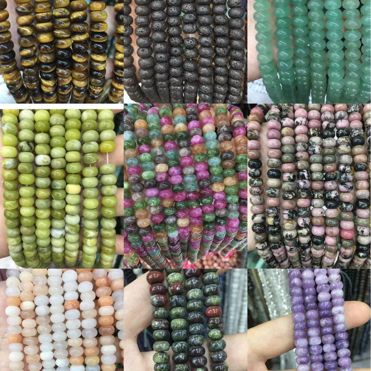 Natural Stone Beads Rondelle Abacus Shape Smooth Spacer For DIY Jewelry Making Handicraft Handmades - View 2