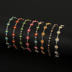 Daisy Flower Bracelet For Women Copper Gold Plated Enamel Colorful Heart Pendant Adjustable Extension Chain Fresh Jewelry - View 4