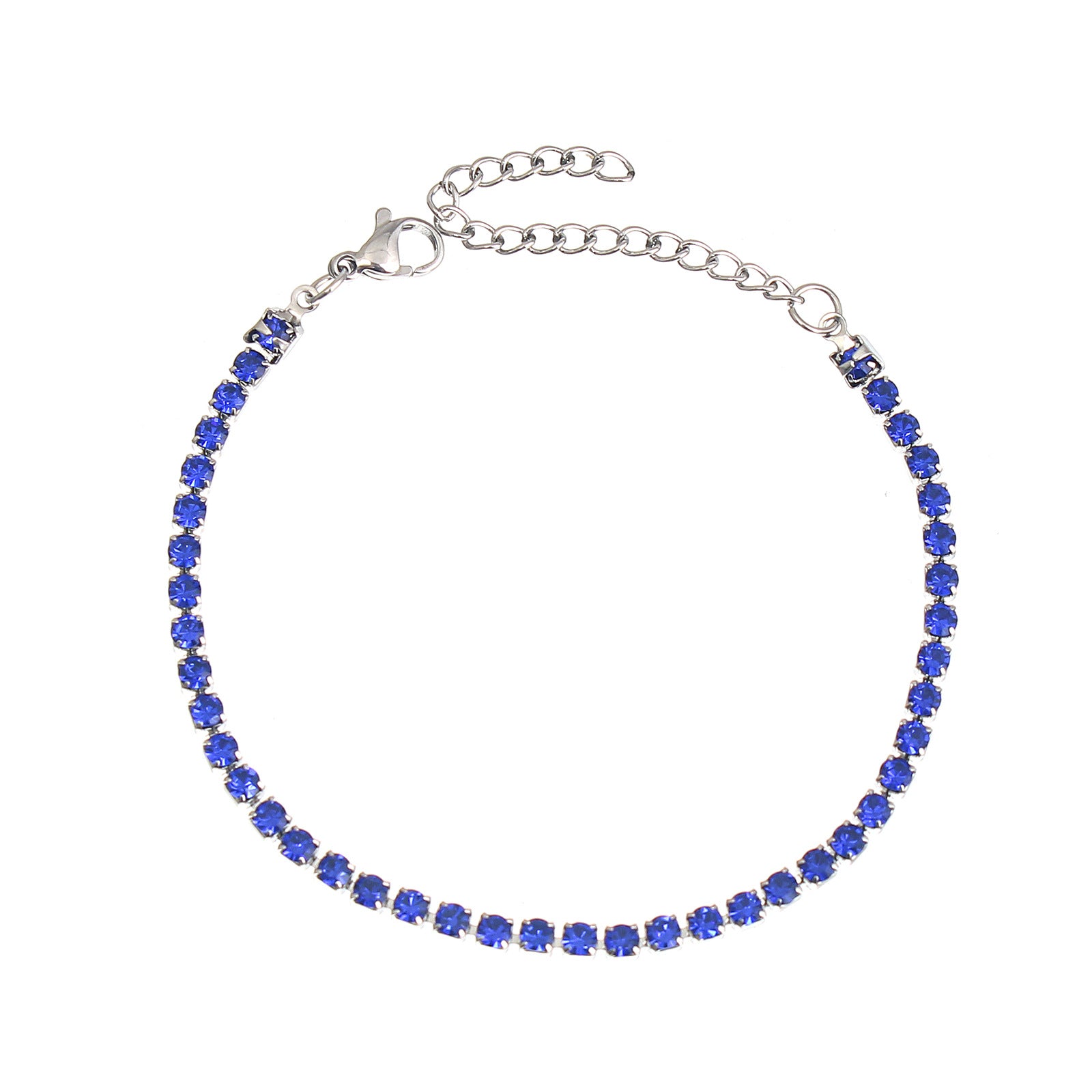 Stainless Steel Tennis Bracelet Necklace Round Zircon Inlaid Adjustable Jewelry Gift For Unisex Minimalist Elegant