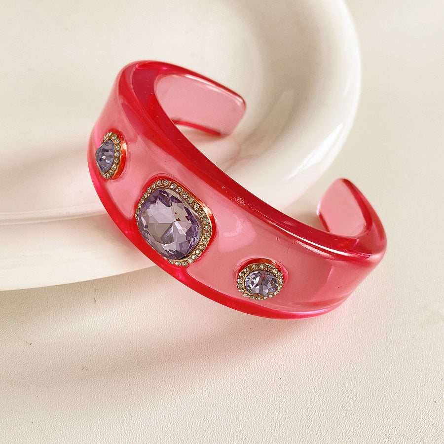 Vintage Resin Cuff Bracelet Chunky
