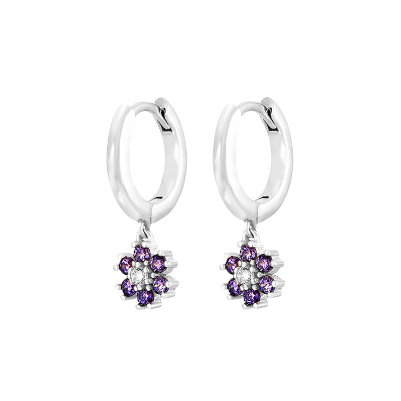 Fashion Zircon Earrings Brass Jewelry Hoop
