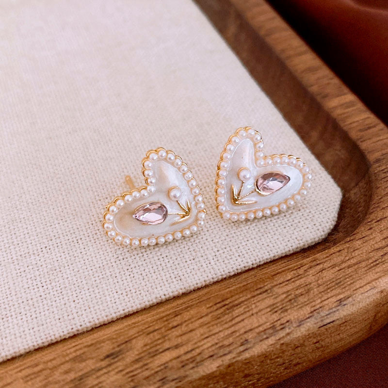 Vintage Enamel Oil Painting Style Earrings