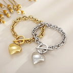 Heart Pendant Necklace And Bracelet