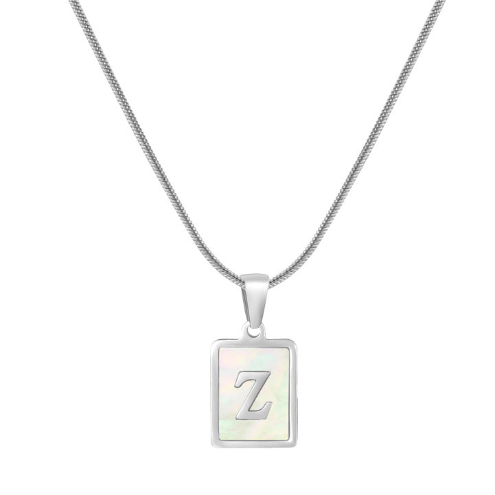 Initial Alphabet Necklace Stainless Steel