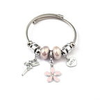 Charm Bracelet Stainless Steel Alloy Pendant Crystal Glass Beads Butterfly Heart Flower Adjustable Jewelry For Women - View 5