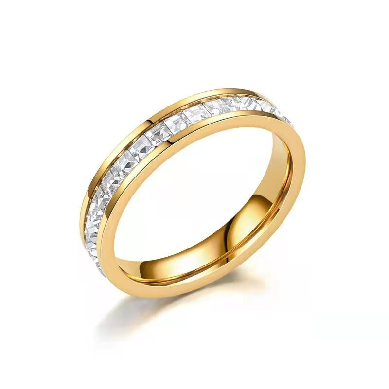 Eternity Ring For Women Titanium Steel Bling
