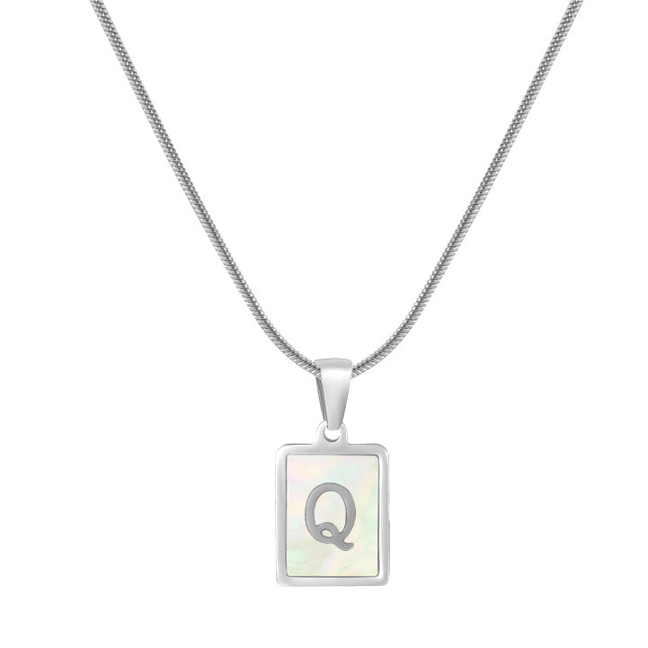 Initial Alphabet Necklace Stainless Steel