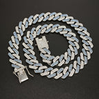 Hip Hop Cuban Chain Necklace Alloy Rhinestone Iced Out Colorful Streetwear Jewelry For Men Women