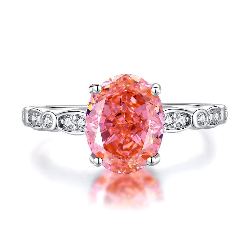 S925 Sterling Silver Ring Padparadscha Pink