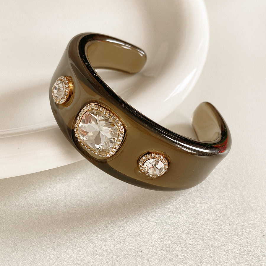 Vintage Resin Cuff Bracelet Chunky