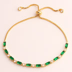 Colored Zircon Tennis Necklace Copper 18K