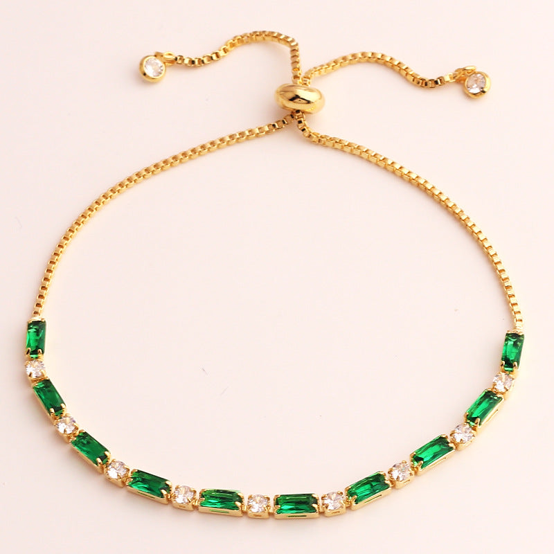 Colored Zircon Tennis Necklace Copper 18K