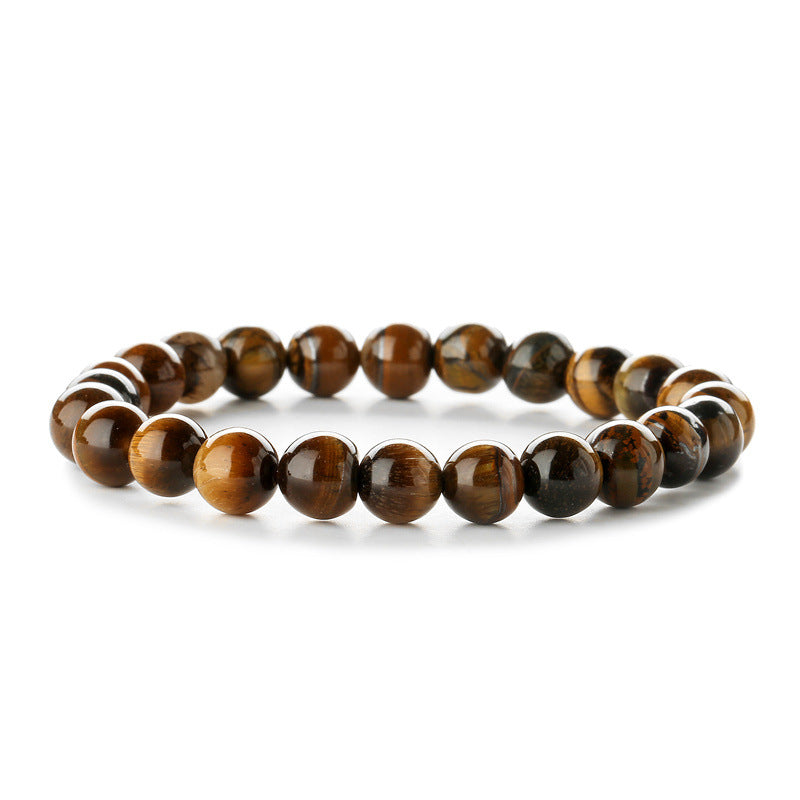 Natural Stone Beaded Bracelet Tiger Eye Lava Stone Agate Elastic Handmade Unisex Healing Yoga Jewelry - View 5