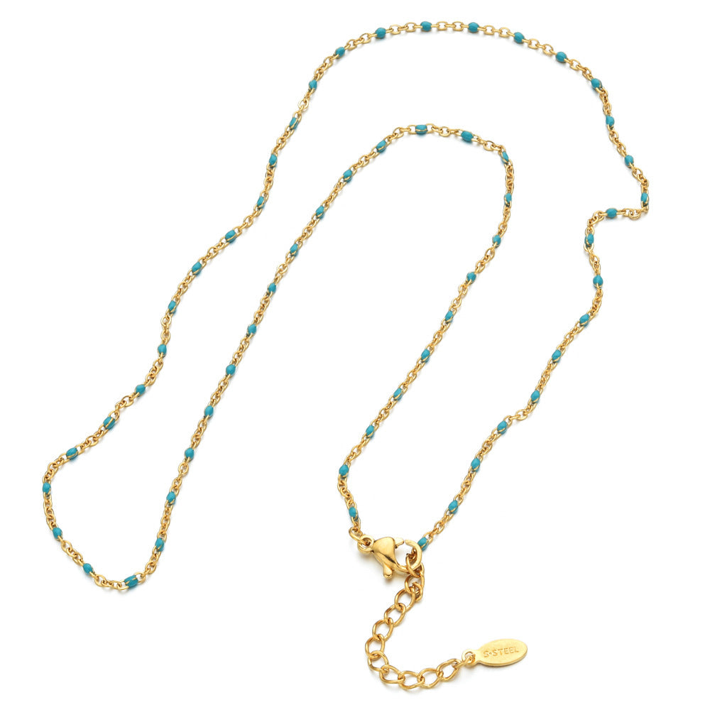 Colorful Enamel Bead Stainless Steel