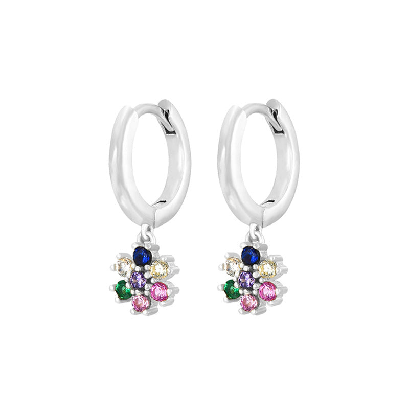 Fashion Zircon Earrings Brass Jewelry Hoop