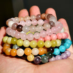 Natural Gemstone Beaded Bracelet Handmade Healing Crystal Jewelry Gift With Inspirational Card For Men Women Elastic - View 3