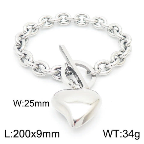 Heart Pendant Necklace And Bracelet