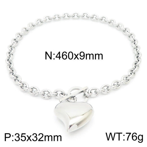 Heart Pendant Necklace And Bracelet