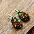 Classic Style Water Droplets Patchwork Agate Drop Earrings - View 4