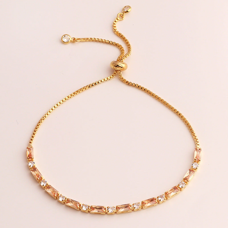 Colored Zircon Tennis Necklace Copper 18K