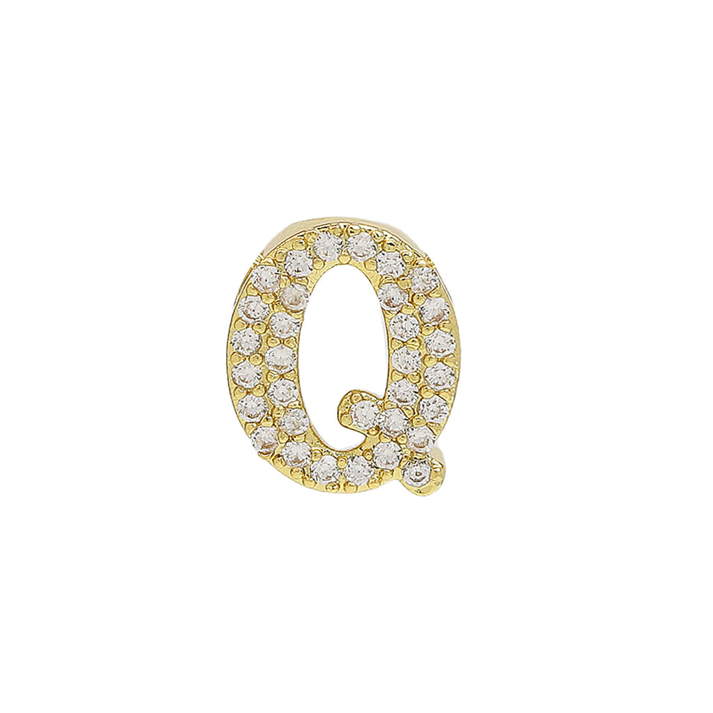Letter Pendant Bracelet Necklace Brass Cubic