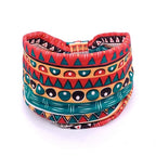 Wholesale Women's Casual Plaid Flower Printed Wide Headband Hair Band