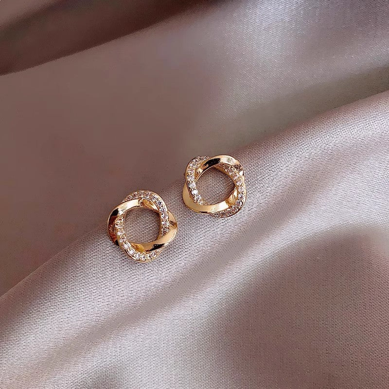 Alloy Rhinestone Artificial Pearl Earrings
