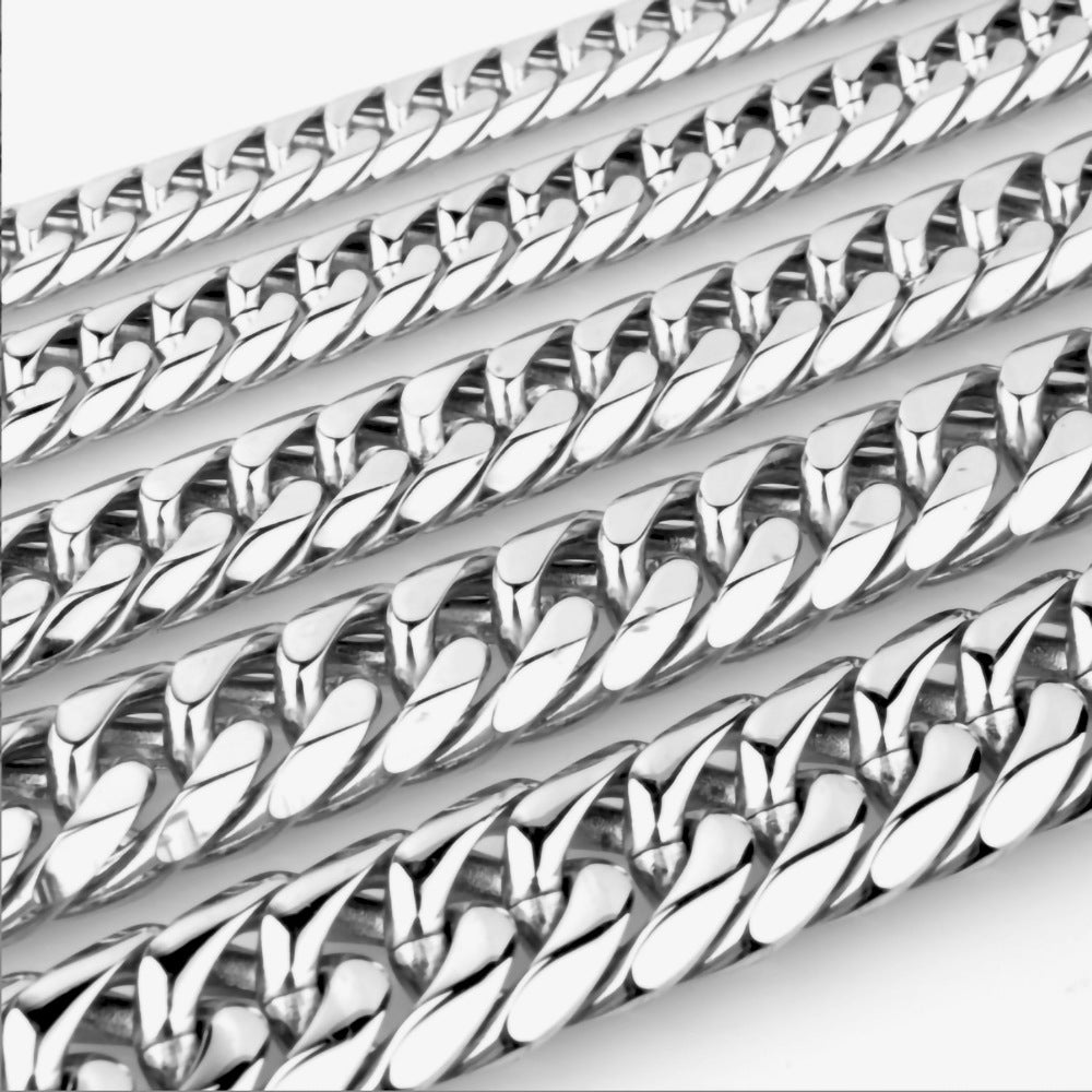 Stainless Steel Figaro Chain Necklace For Men Women NK Link Chain Jewelry