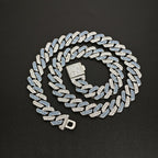 Hip Hop Cuban Chain Necklace Alloy Rhinestone Iced Out Colorful Streetwear Jewelry For Men Women - View 3