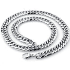 Cuban Link Chain Necklace Bracelet Stainless Steel Punk Heavy Duty Flat Polished Jewelry For Men Women - View 5