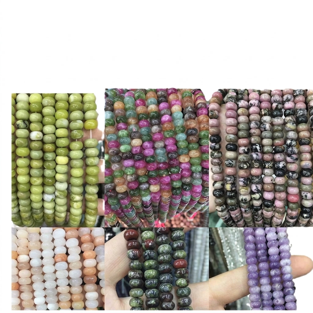 Natural Stone Beads Rondelle Abacus Shape Smooth Spacer For DIY Jewelry Making Handicraft Handmades - View 4