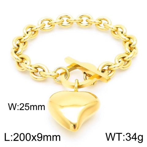 Heart Pendant Necklace And Bracelet