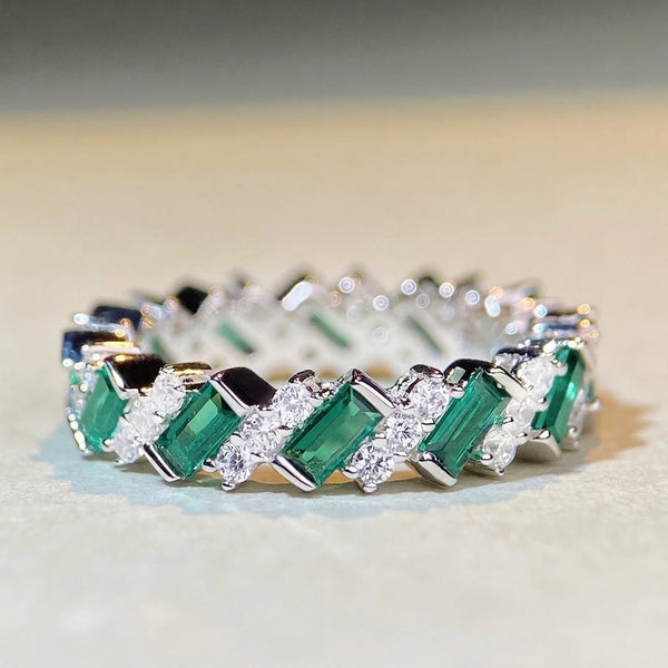 925 Sterling Silver Emerald Cut Zirconia