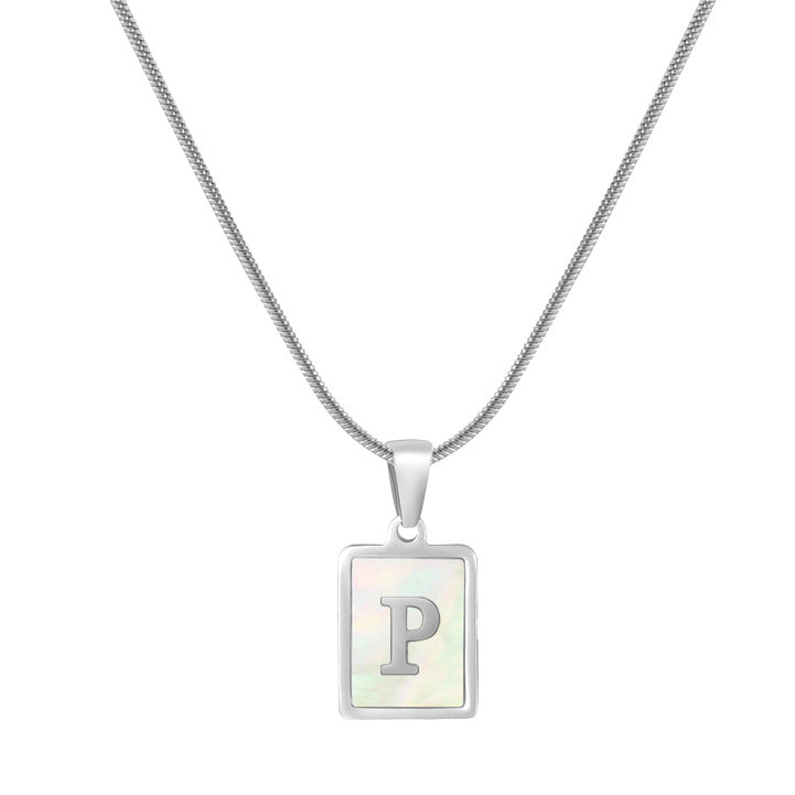 Initial Alphabet Necklace Stainless Steel