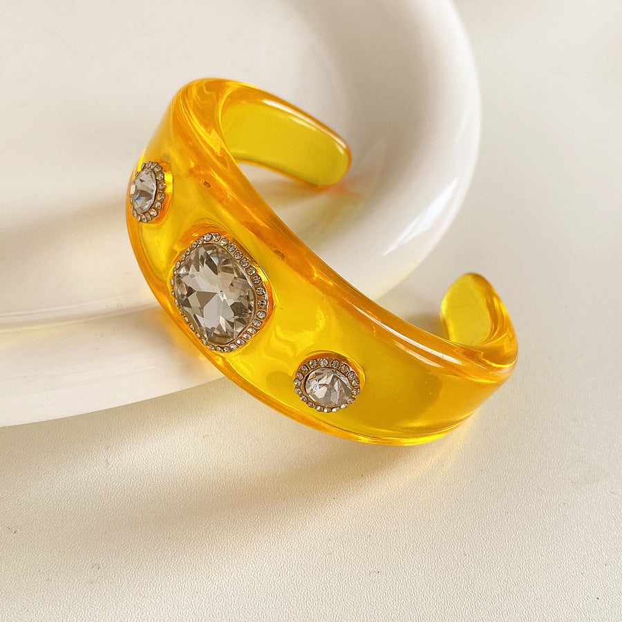Vintage Resin Cuff Bracelet Chunky