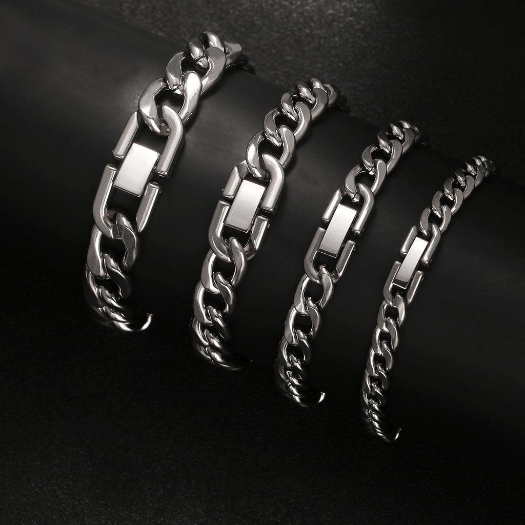 Cuban Link Bracelet Stainless Steel Polished Bold NK Chain Hip Hop Punk Style Jewelry Buckle For Men Women - View 2