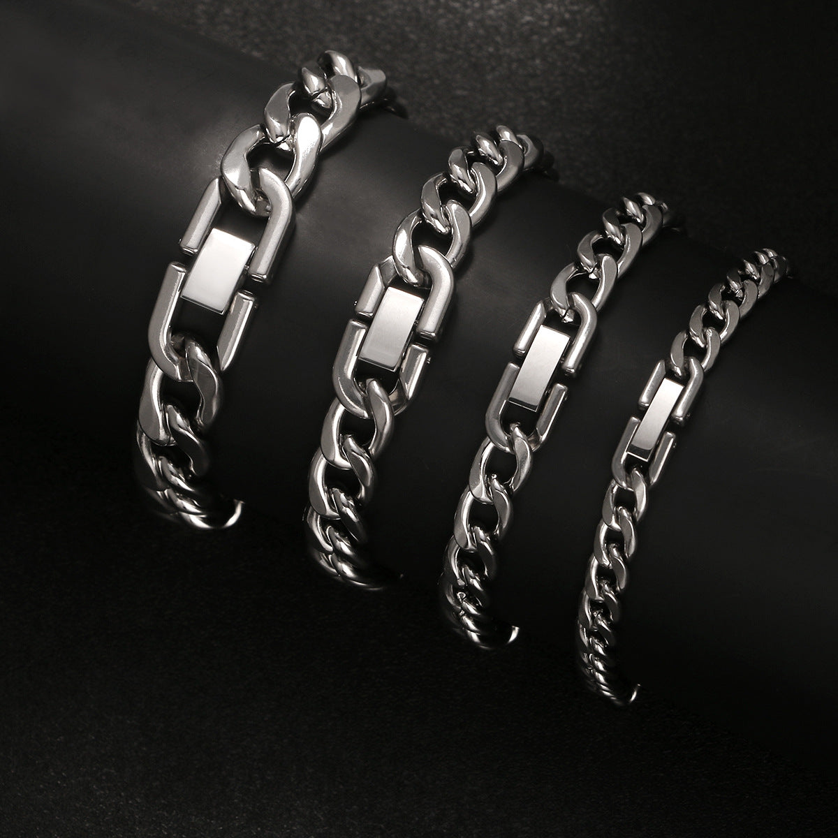Cuban Link Bracelet Stainless Steel Polished Bold NK Chain Hip Hop Punk Style Jewelry Buckle For Men Women - View 2